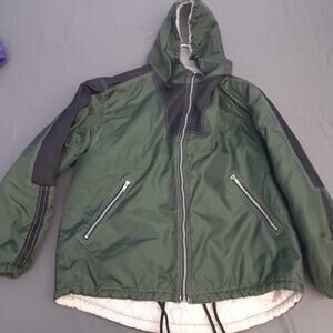 Eagles Ridge Outfitters Nylon Hooded Lined Winter Green Men's Jacket Size L READ